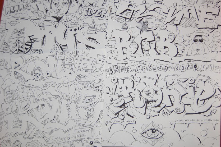 Graffiti Sketch in frankfurt - Photo by BackgroundBoys - ironie21, bgb (2013)