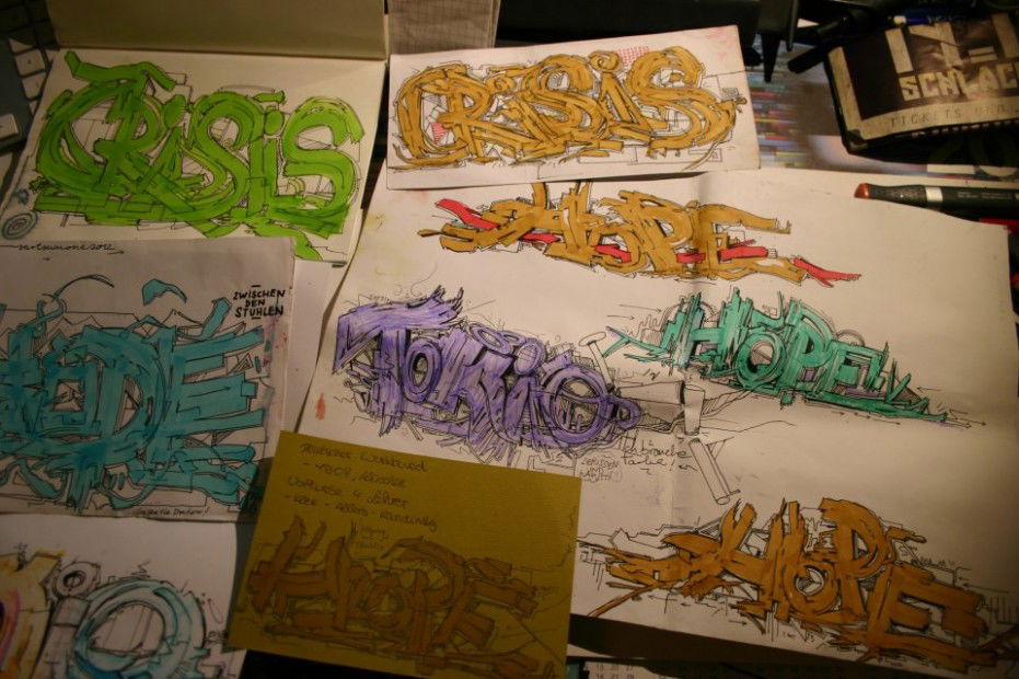 Graffiti Sketch in frankfurt - Photo by BackgroundBoys - toki, bgb (2013)