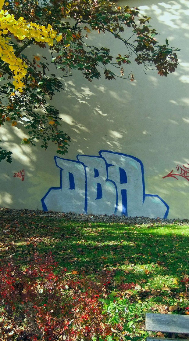 Graffiti Bombing in Karlsruhe - Photo by Badner - dba, crew, dba (2009)