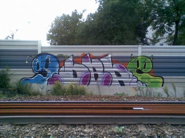 Graffiti Bombing in Karlsruhe - Photo by Badner - dba, crew, dba (2009)