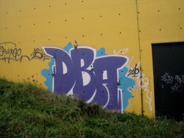 Graffiti Bombing in Karlsruhe - Photo by Badner - dba, crew, dba (2010)