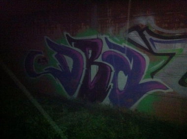 Graffiti Bombing in Karlsruhe - Photo by Badner - dba, crew, dba (2013)