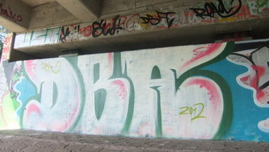 Graffiti Bombing in Karlsruhe - Photo by Badner - dba, crew, dba (2012)