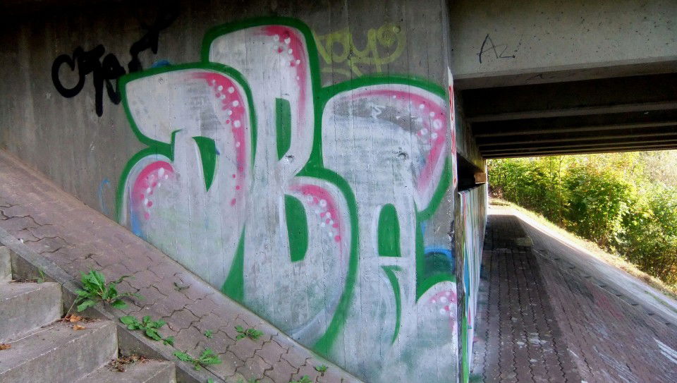 Graffiti Bombing in Karlsruhe - Photo by Badner - dba, crew, dba (2012)