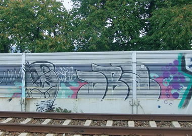 Graffiti Bombing in Karlsruhe - Photo by Badner - dba, crew, dba (2009)