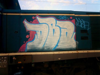 Graffiti Train in Karlsruhe - Photo by Badner - dba, crew, dba (2009)