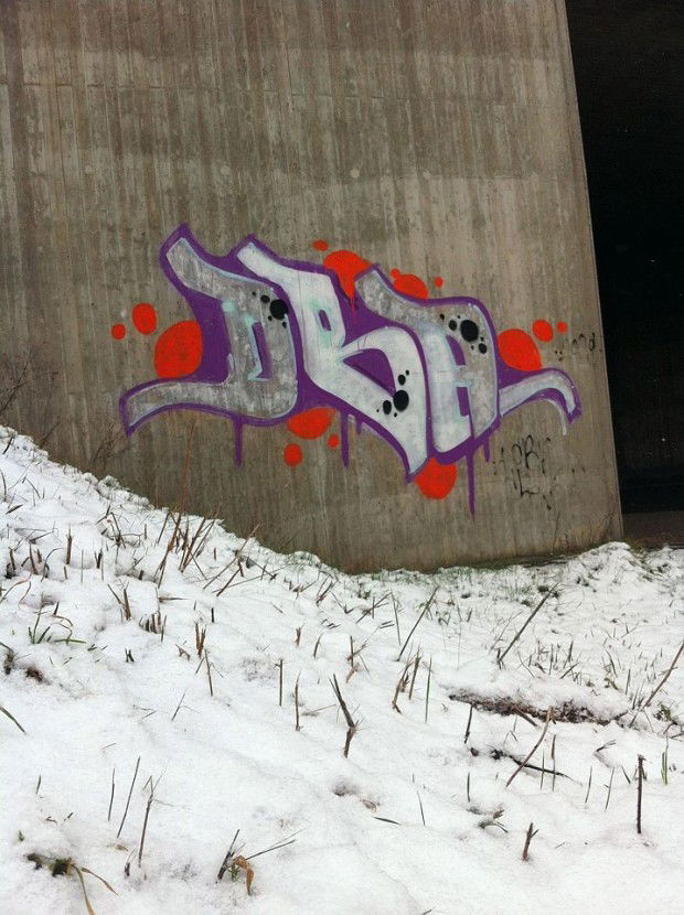 Graffiti Bombing in Karlsruhe - Photo by Badner - dba, crew, dba (2009)