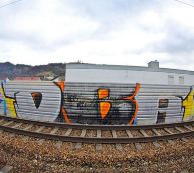 Graffiti Bombing in Karlsruhe - Photo by Badner - dba, crew, dba (2012)
