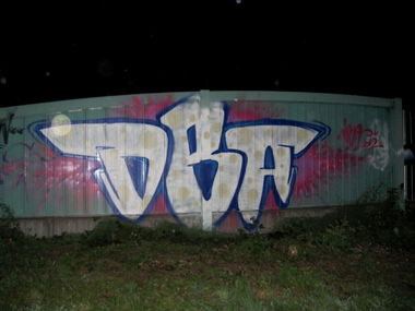 Graffiti Bombing in Karlsruhe - Photo by Badner - dba, crew, dba (2012)