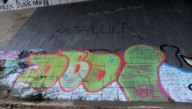 Graffiti Bombing in Karlsruhe - Photo by Badner - dba, crew, dba