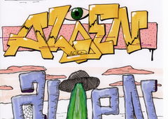 Graffiti Wall - Photo by Bagatelle - Alien, Battle (2017)