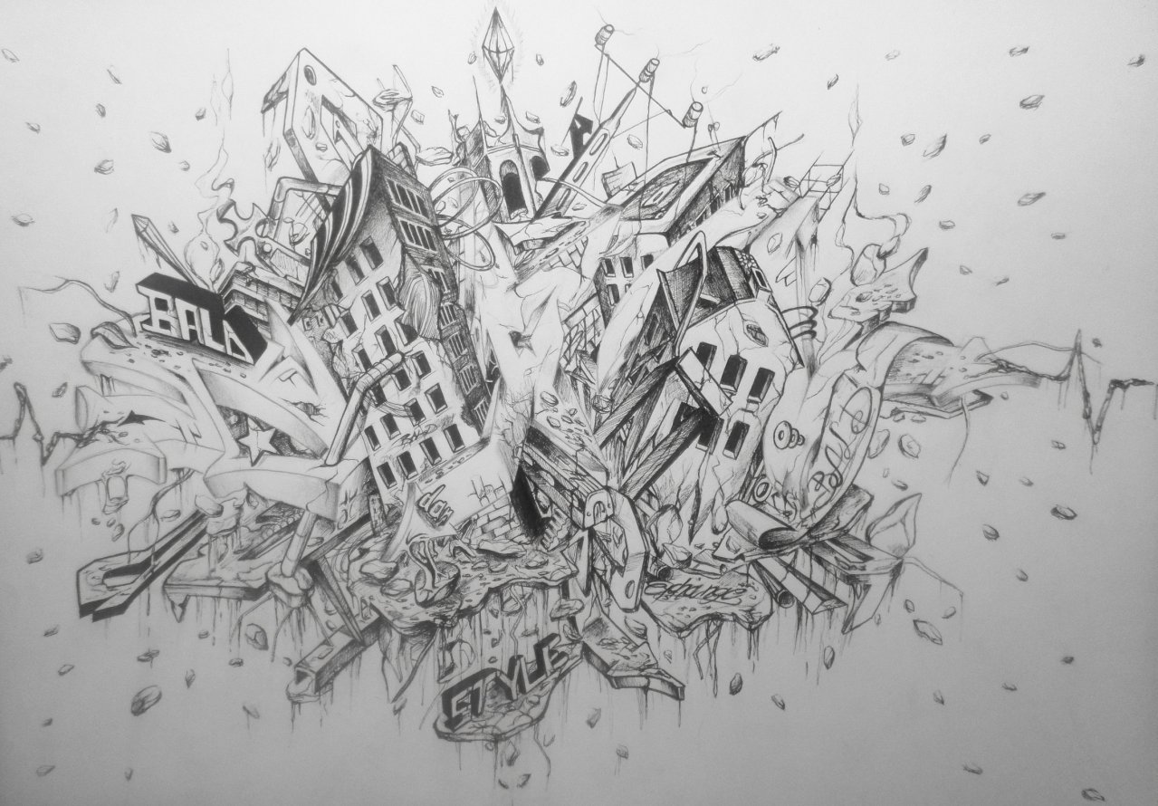 Graffiti Sketch - Photo by BaldHead - Bald, Dan