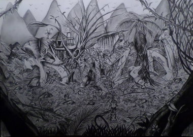 Graffiti Sketch - Photo by BaldHead - bald, jungle, graffiti (2014)