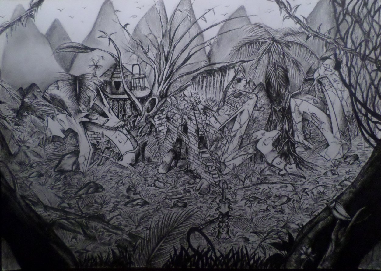 Graffiti Sketch - Photo by BaldHead - bald, jungle, graffiti (2014)