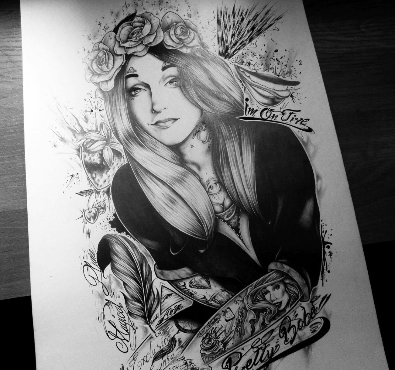 Graffiti Sketch - Photo by BaldHead - girl, graffiti (2016)