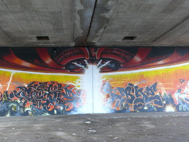 Graffiti Wall in Karlsruhe - Photo by Bananensaft - Core, Abyz, rca