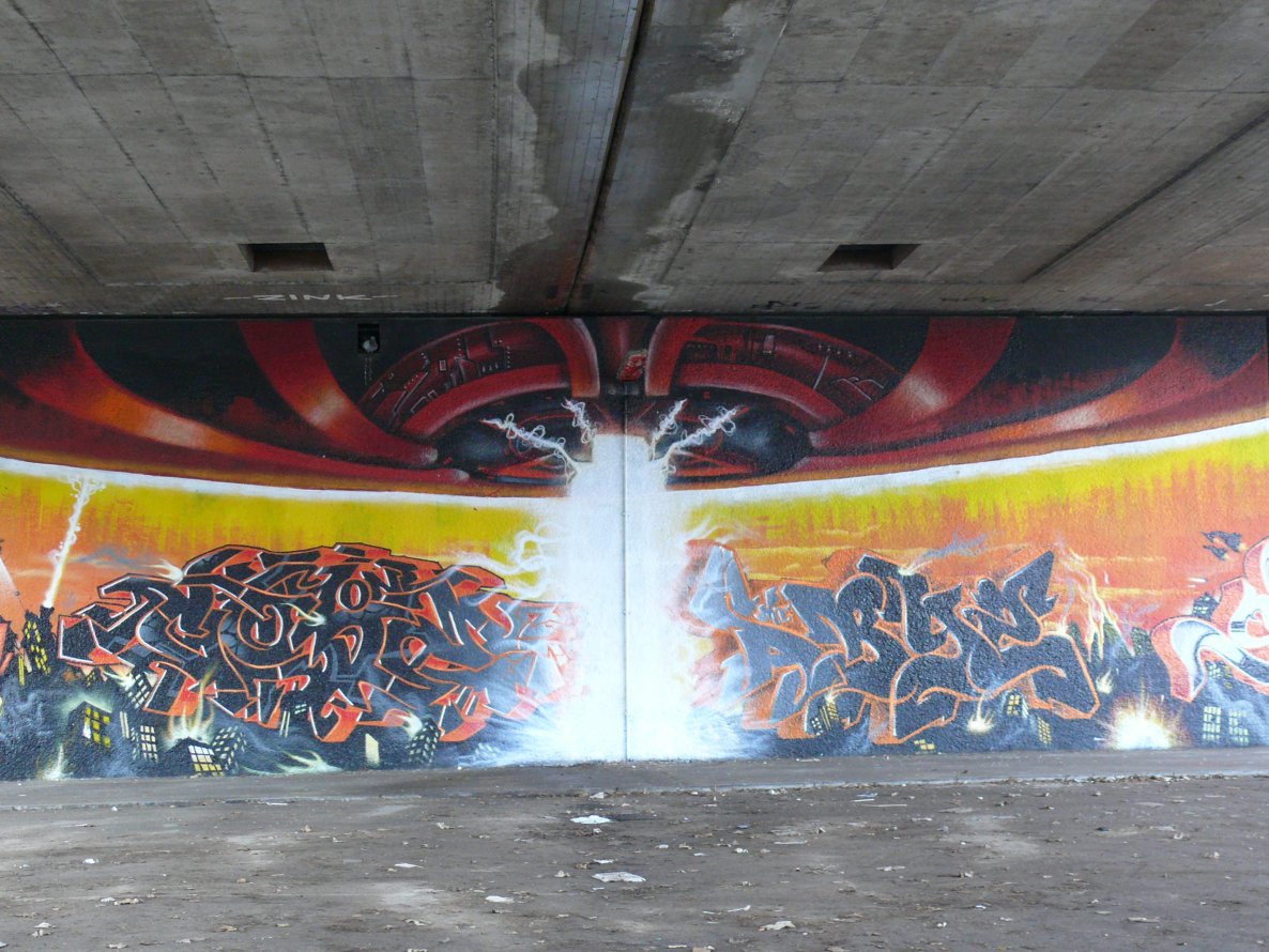 Graffiti Wall in Karlsruhe - Photo by Bananensaft - Core, Abyz, rca