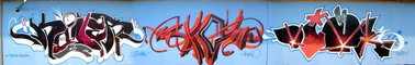 Graffiti Wall in Karlsruhe - Photo by Bananensaft - Koner, kiam, dick