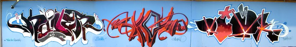 Graffiti Wall in Karlsruhe - Photo by Bananensaft - Koner, kiam, dick