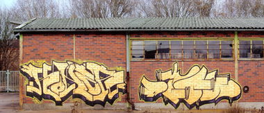 Graffiti Bombing in Karlsruhe - Photo by Bananensaft - Koner, dick, karlsruhe