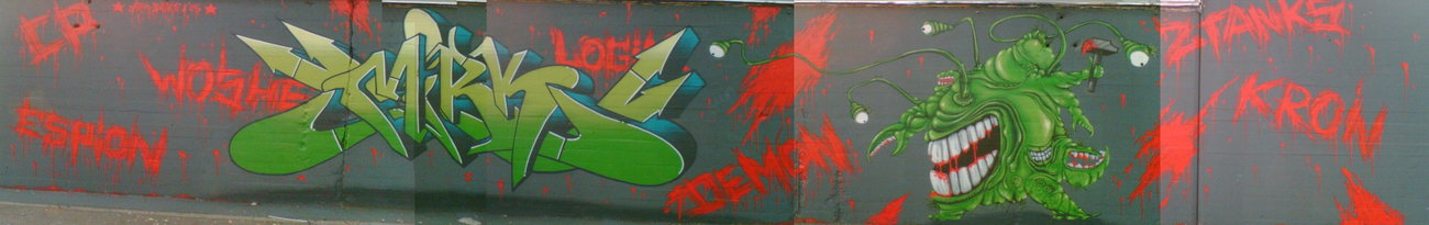 Graffiti Wall in Karlsruhe - Photo by Bananensaft - Mirk, baske, karlsruhe