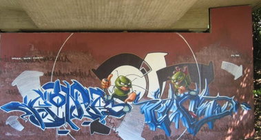 Graffiti Wall in Karlsruhe - Photo by Bananensaft - Koner, kiam, karlsruhe
