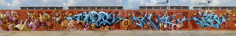 Graffiti Wall in Karlsruhe - Photo by Bananensaft - Koner, kiam, karlsruhe