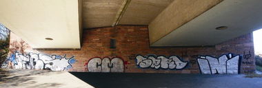 Graffiti Bombing in Karlsruhe - Photo by Bananensaft - Fbs, cm, serd