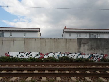 Graffiti Bombing in Karlsruhe - Photo by Bananensaft - Asik, siak, trainline