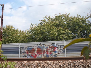Graffiti Bombing in Karlsruhe - Photo by Bananensaft - Ssqirt, qlc, ini