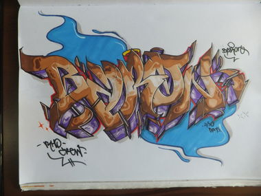 Graffiti Sketch in Izmir - Photo by Baron07 - Rho, Baron, Aron