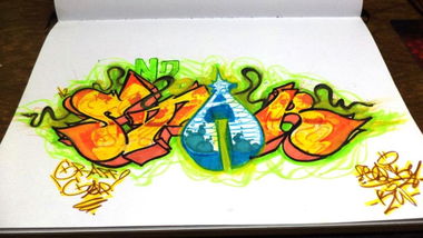 Graffiti Sketch in Russia - Photo by Basky (2013)