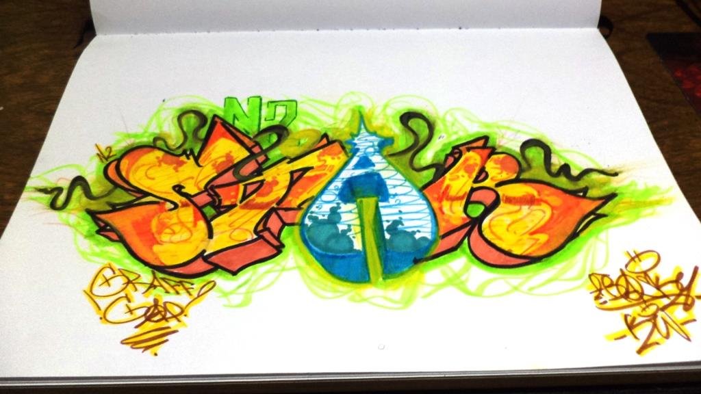 Graffiti Sketch in Russia - Photo by Basky (2013)