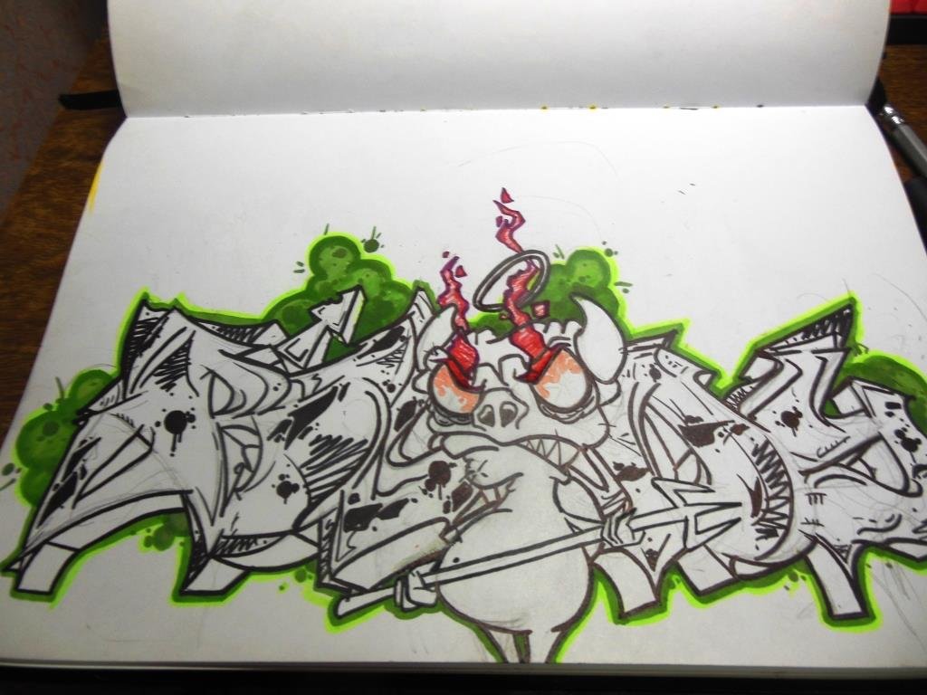 Graffiti Sketch in Russia - Photo by Basky (2013)