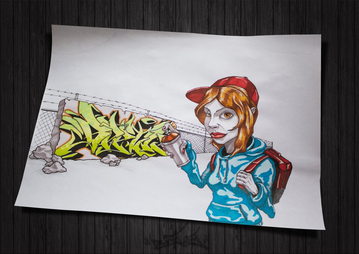 Graffiti Sketch - Photo by BeetleZ - BeetleZ