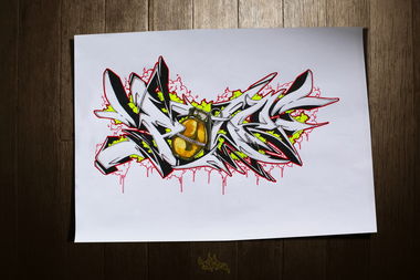 Graffiti Sketch - Photo by BeetleZ - Pole, by, BeetleZ (2014)