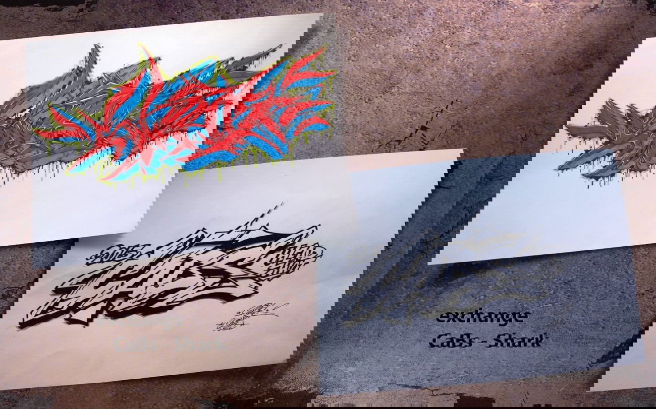 Graffiti Sketch - Photo by BeetleZ - Shark, -, CaBs (2015)