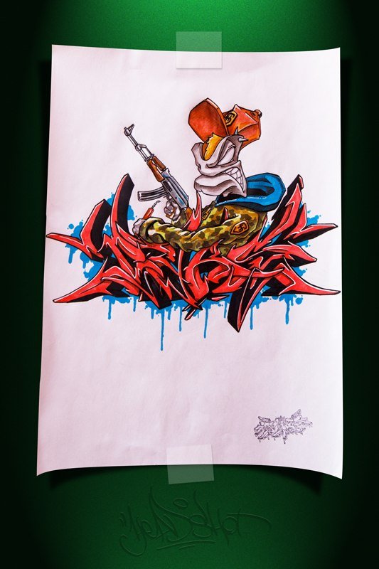 Graffiti Sketch - Photo by BeetleZ - CaBs, - terrorist (2015)