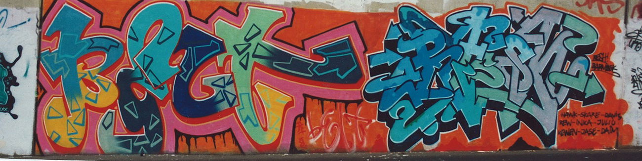 Graffiti Wall in Würzburg - Photo by Belt - fkt, belt, resh (1994)
