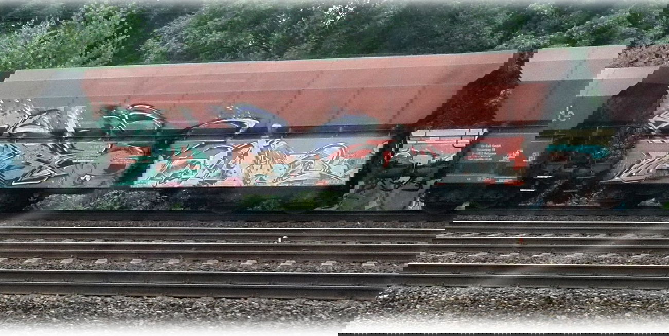Graffiti Train - Photo by Benderbaumeister - güter, mönchengladbach