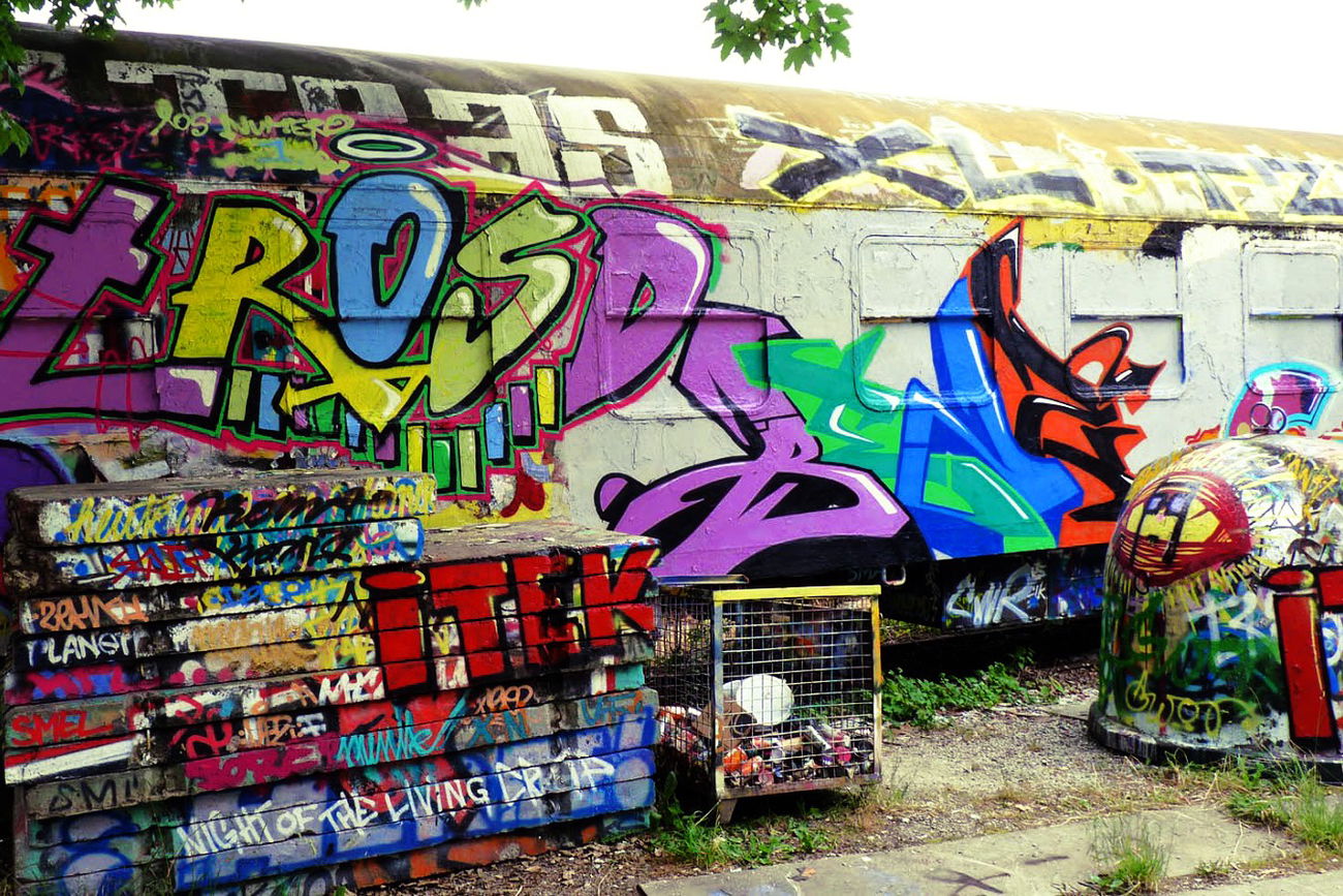 Graffiti Train in Jena westbahnhof - Photo by Benzen26 - Benz (2014)