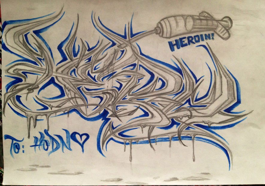 Graffiti Sketch in Freiburg - Photo by Bertiger (2013)