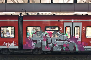 Graffiti Train in Hannover - Photo by BertosBlog - TCS, DWS, MH (2014)