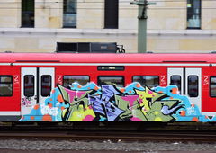 Graffiti Train in Hannover - Photo by BertosBlog - Skoe, JBCB (2015)