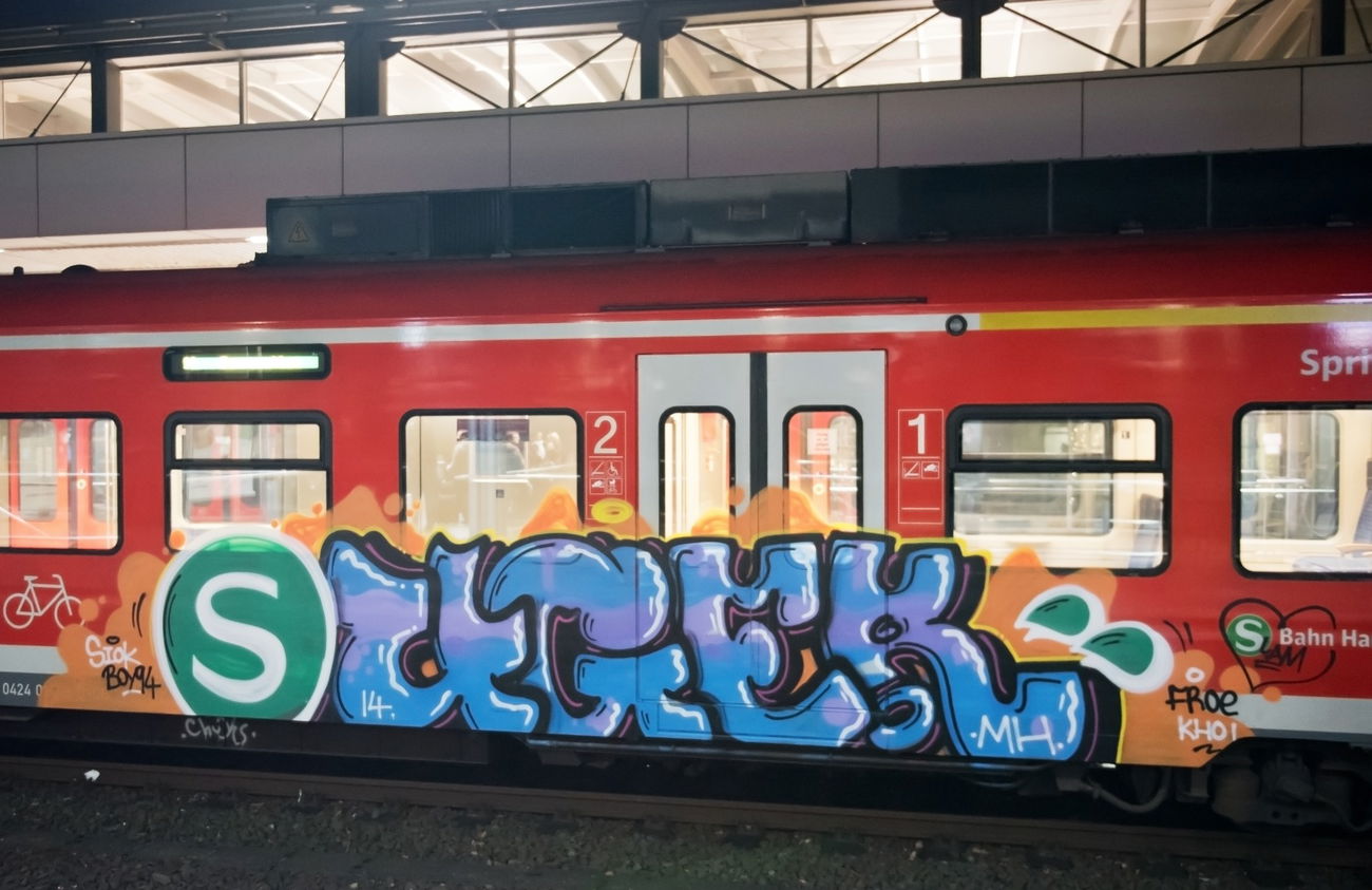 Graffiti Train in Hannover - Photo by BertosBlog - Suger, MH (2014)
