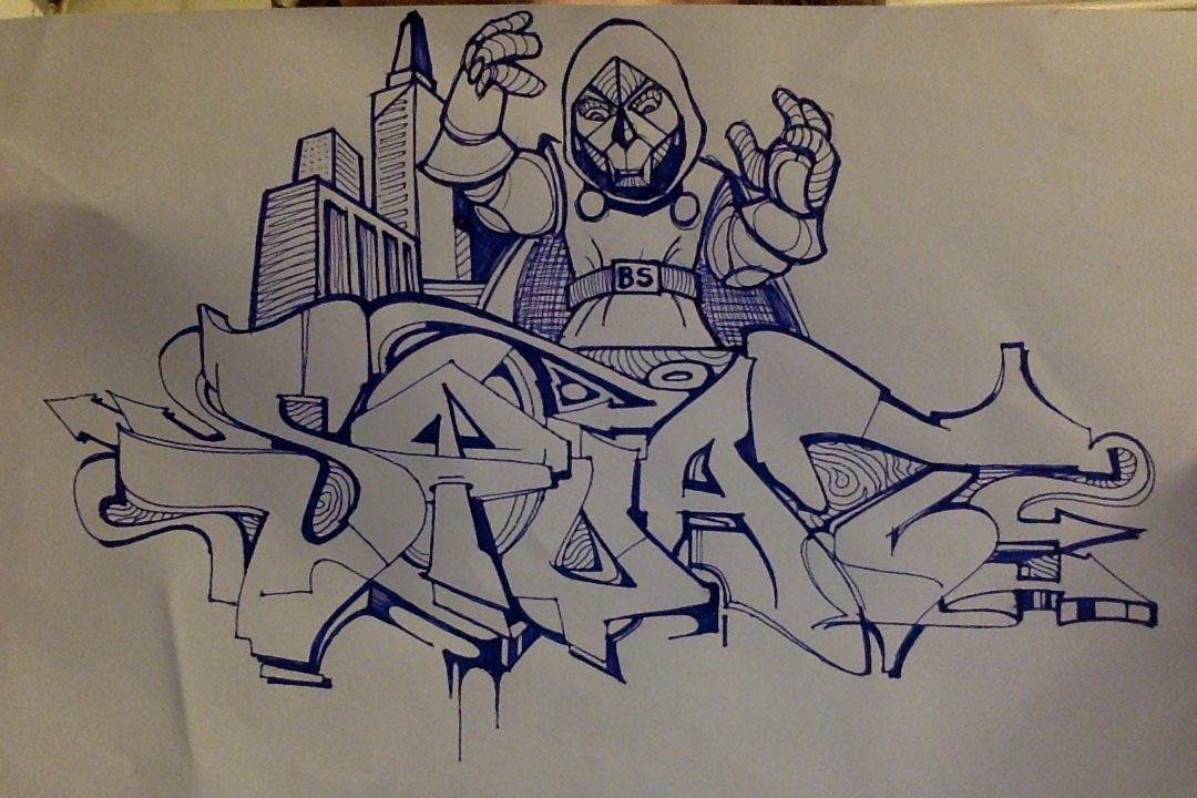 Graffiti Sketch - Photo by BetchSkattle - Squat, Mongoe, &