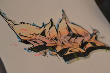 Graffiti Sketch - Photo by Bierbaron - retur, ronk