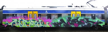 Graffiti Train in bremen - Photo by Bigchill - angel, niek (2013)