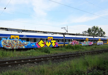 Graffiti Train in Bremen - Photo by Bigchill - evil, cut, lxs (2012)
