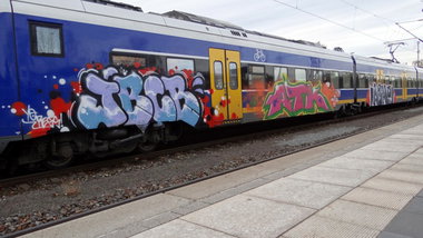 Graffiti Train in Bremen - Photo by Bigchill - jbcb, atk, abm (2013)